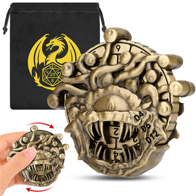 Retro Gaming Accessories - Retro Beholder Shape Metal Dice Spinner