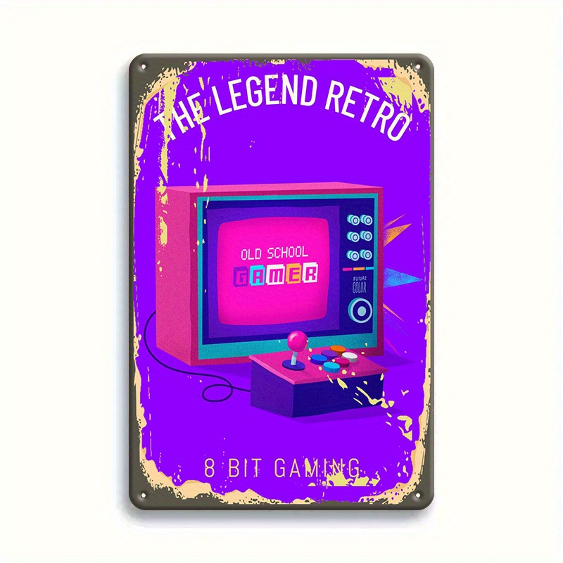 Game Retro Gaming - Retro 8 Bit Gaming Tin Sign