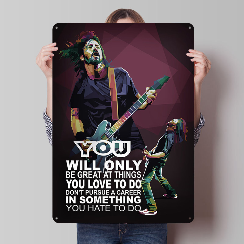 Retro Gaming Quotes - Rockstar Quotes Tin Poster Customized Retro