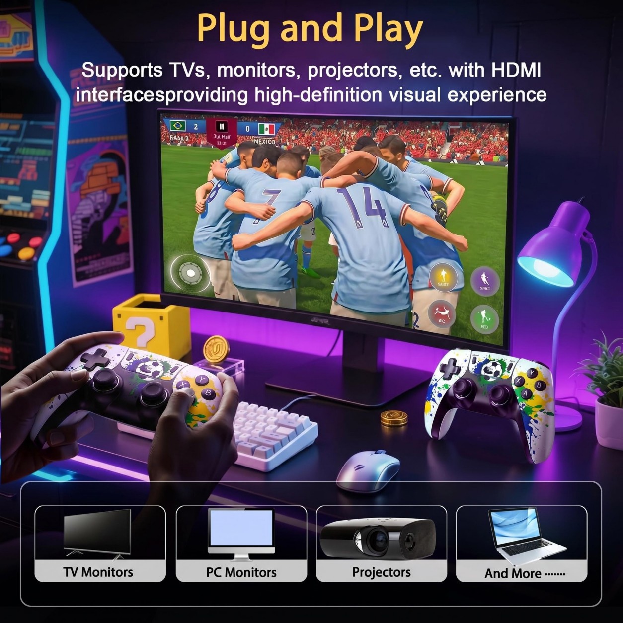 Football Pattern Wireless Game - Retro X8 Gaming Console 评论和价格