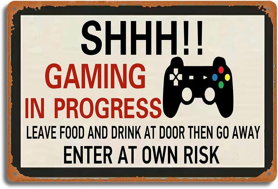 Retro Gaming Metal Tin Sign, S - Game Retro Gaming 评论和价格