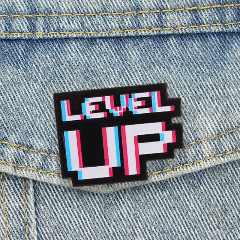 Level Up Glitch Pixel Badge Re - Retro Gaming Accessories 评论和价格